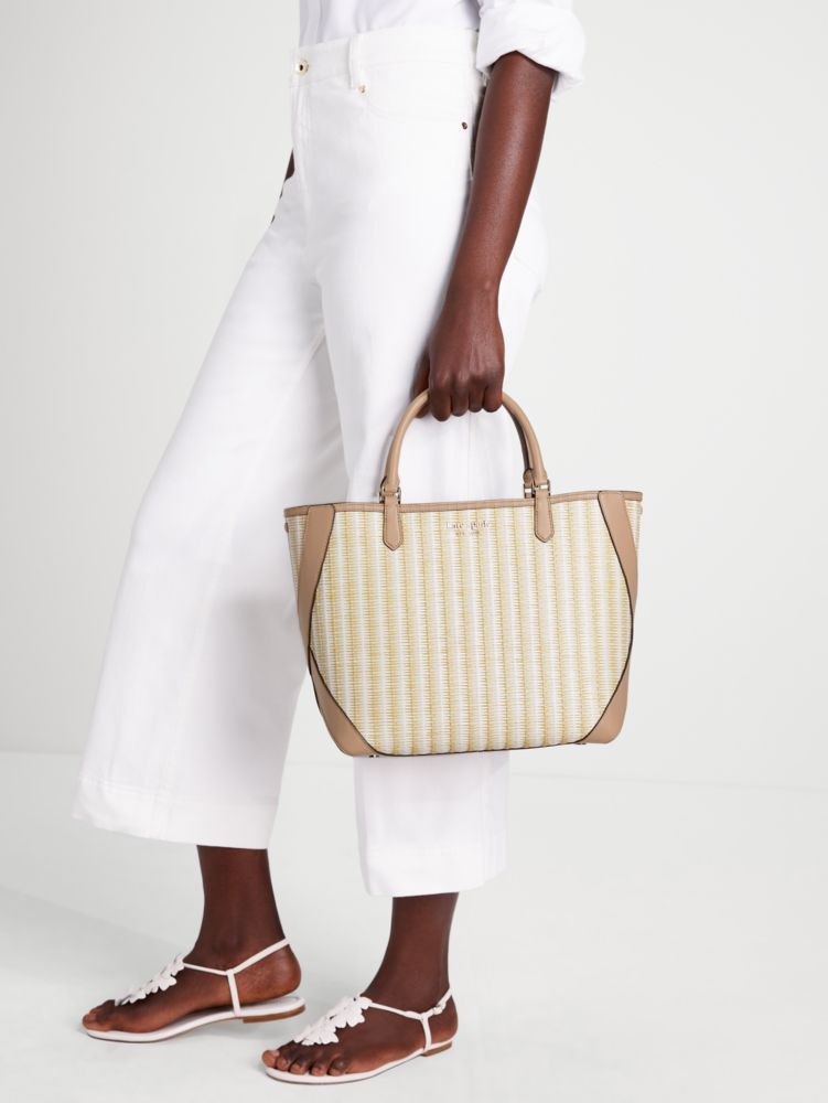 Kate Spade,Buddie Striped Straw Small Tote,