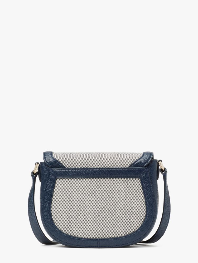 Kate Spade Knott Canvas Medium Saddle Bag, Blazer Blue