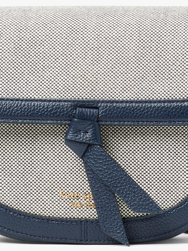 Kate Spade Knott Gingham Medium Saddle Bag, Luxury, Bags & Wallets