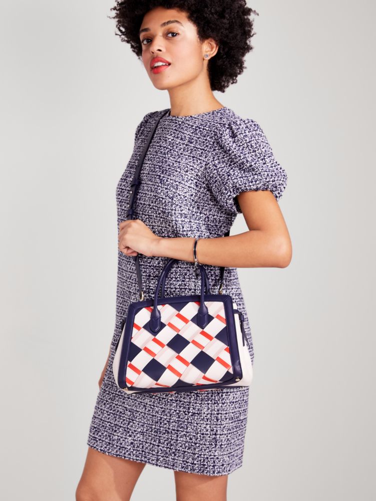 Kate Spade,Knott Woven Medium Satchel,