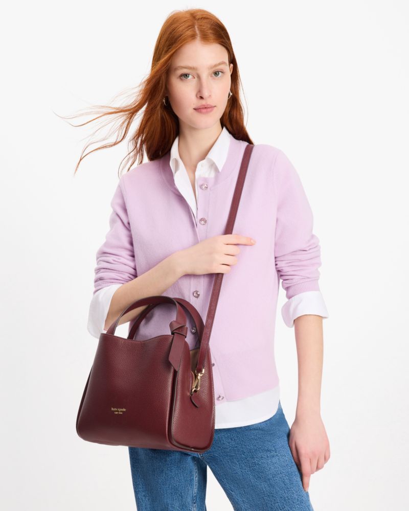 Kate Spade,Knott Medium Crossbody Tote,Maroon