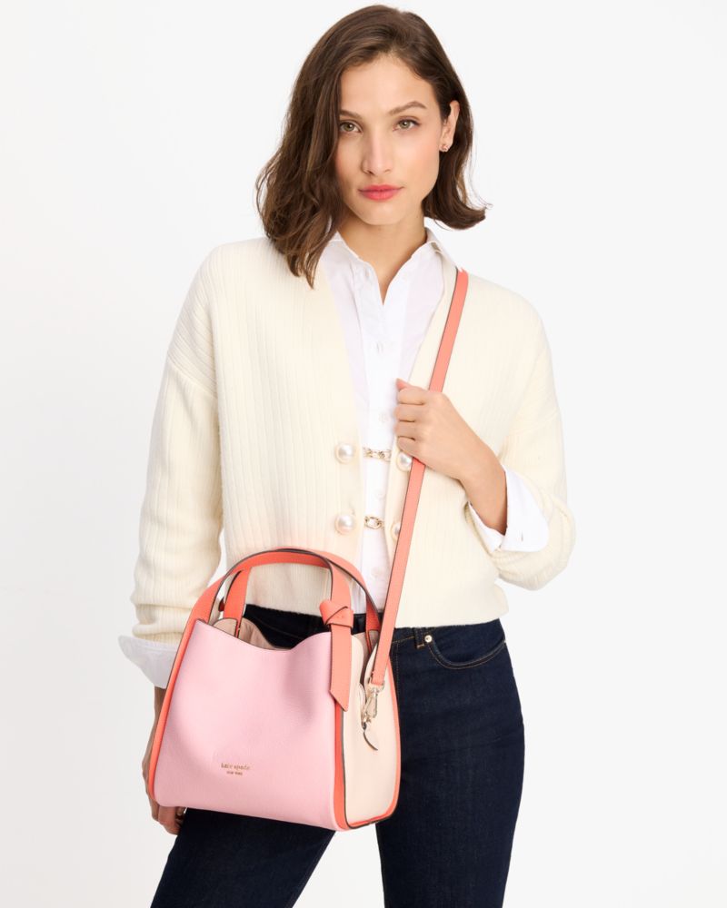 Kate Spade,Knott Colorblocked Medium Crossbody Tote,crossbody bags,Medium,Crepe Pink Multi