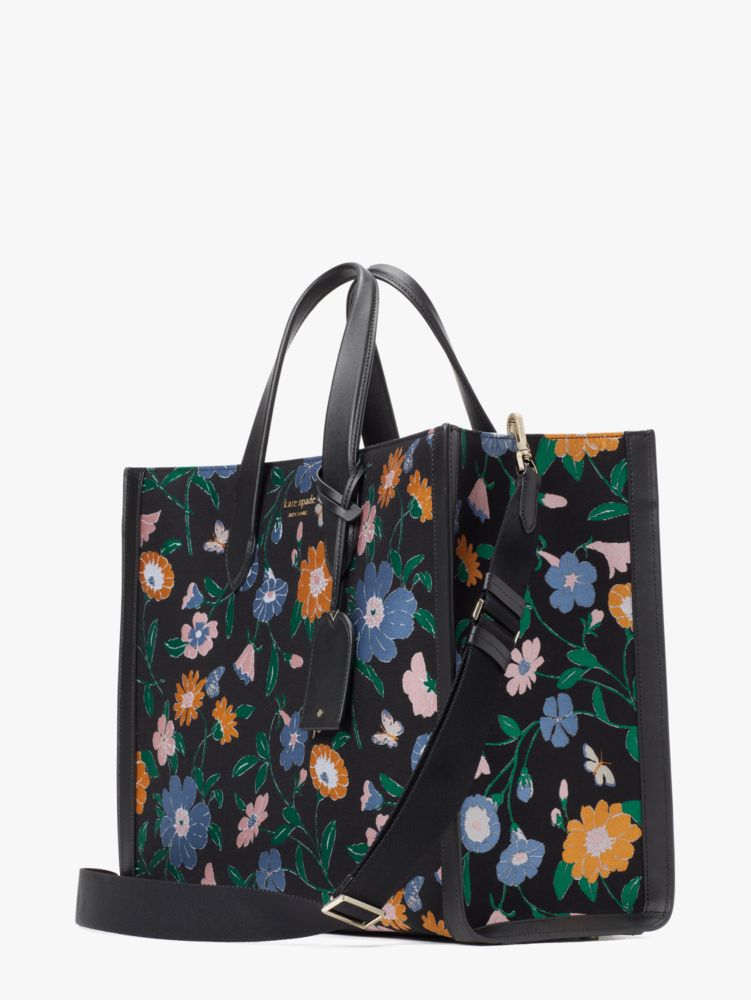 Kate Spade Tote Womens Manhattan Extra Large Black Floral Garden Jacqu –  Luxe Fashion Finds