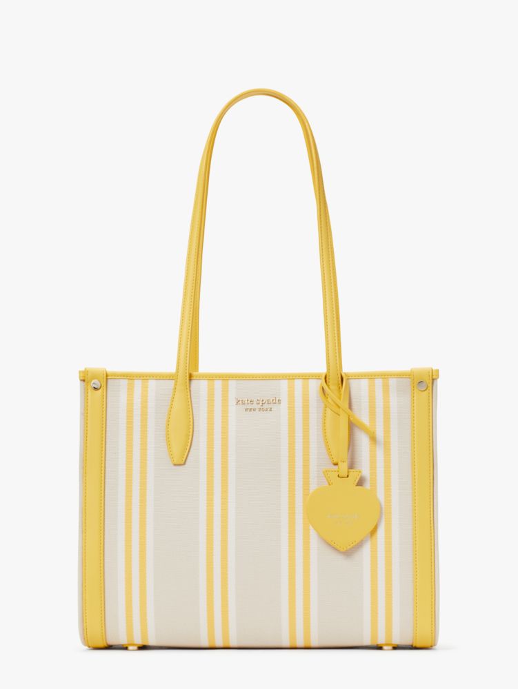 Kate Spade,Market Striped Canvas Medium Tote,tote bags,Medium,Casual,