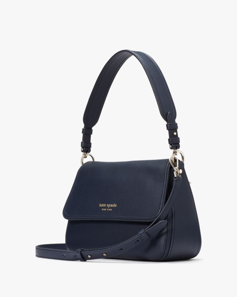 hudson pebbled leather medium shoulder bag