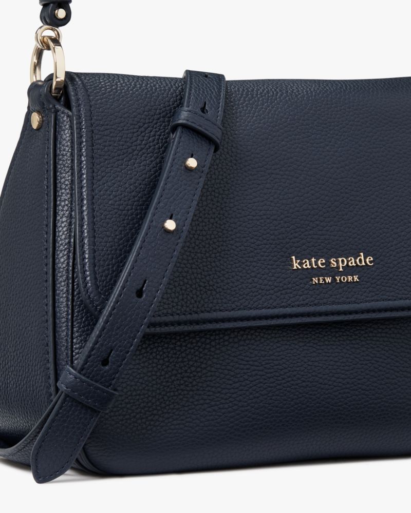 kate spade new york Hudson Pebbled Leather Medium Convertible Flap Shoulder  Bag