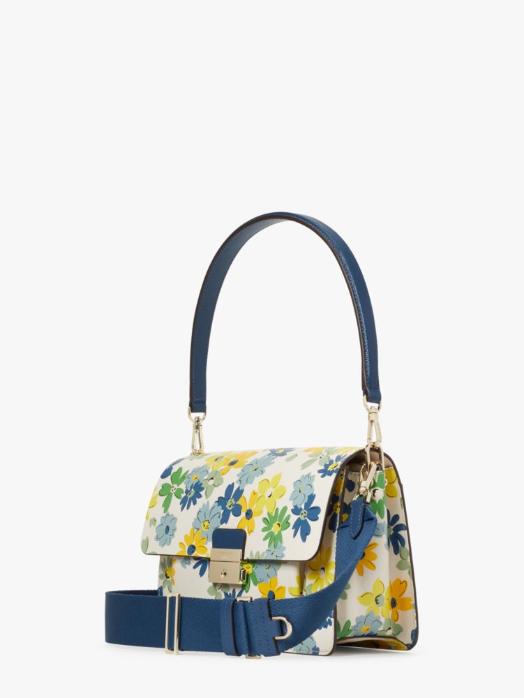 Voyage Floral Medley Printed Small Grain Textured Leather Small Top-Handle Bags