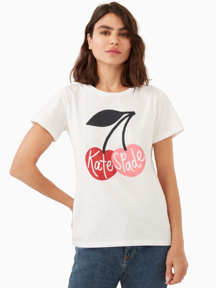 Kate Spade,cherry t-shirt,75%,Fresh White