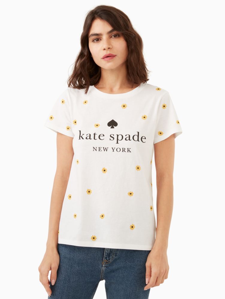 Kate Spade,daisy logo tee,Fresh White