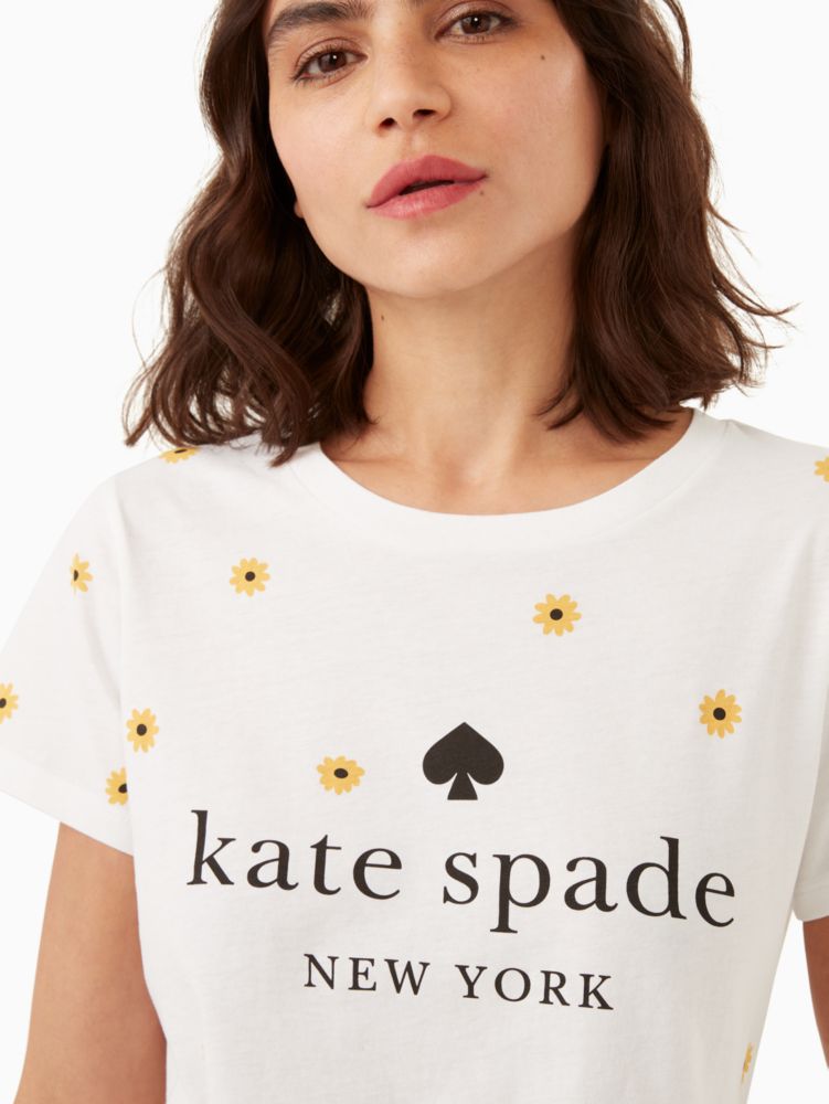 Kate Spade,daisy logo tee,Fresh White