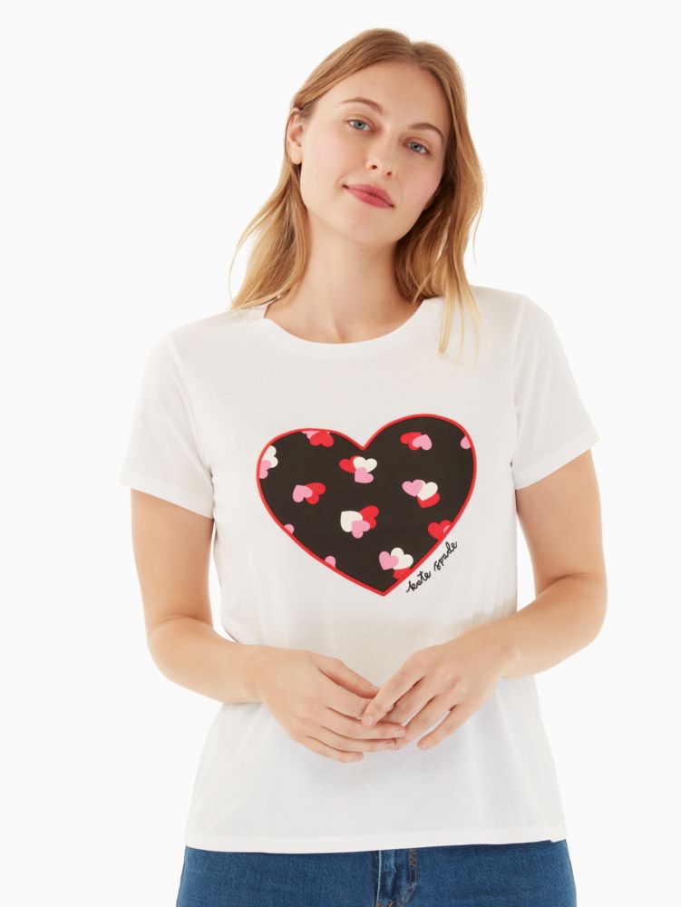 Kate Spade,flutter hearts tee,t-shirts & sweatshirts,