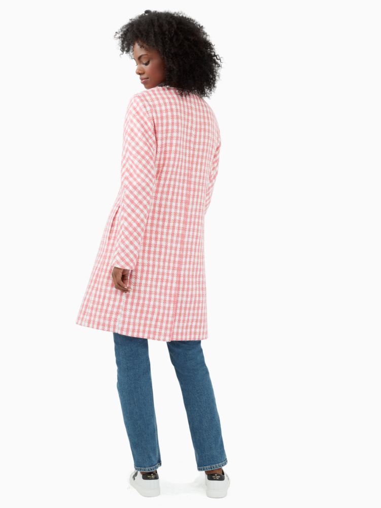 Kate Spade,Gingham Tweed Coat,