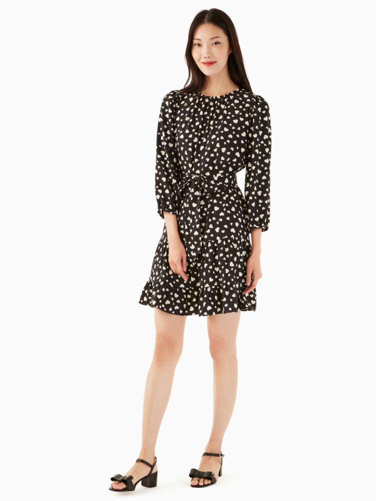 Kate Spade,heart pop shift dress,Black