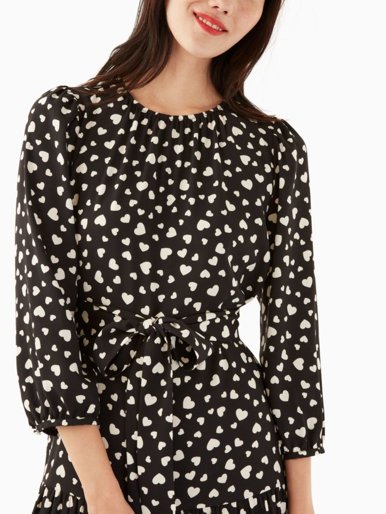 Kate Spade,heart pop shift dress,Black