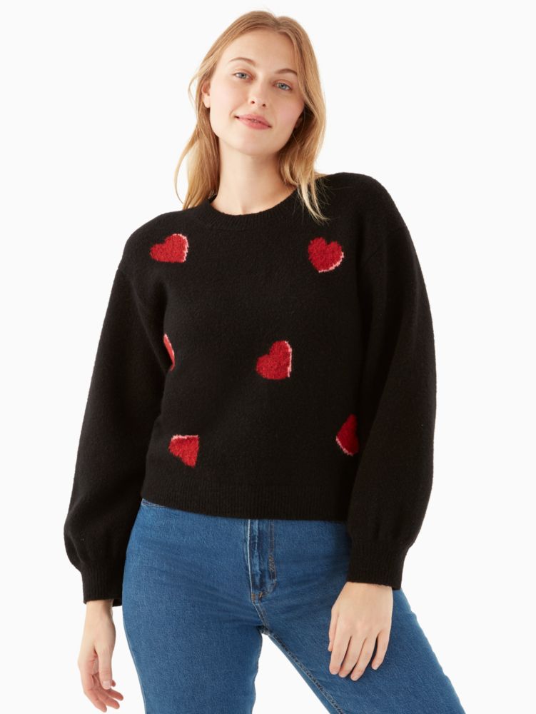 Kate Spade,heart pop sweater,sweaters,75%,Black