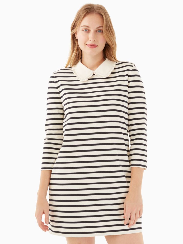 Kate Spade,Poplin Collar Striped Tee Dress,