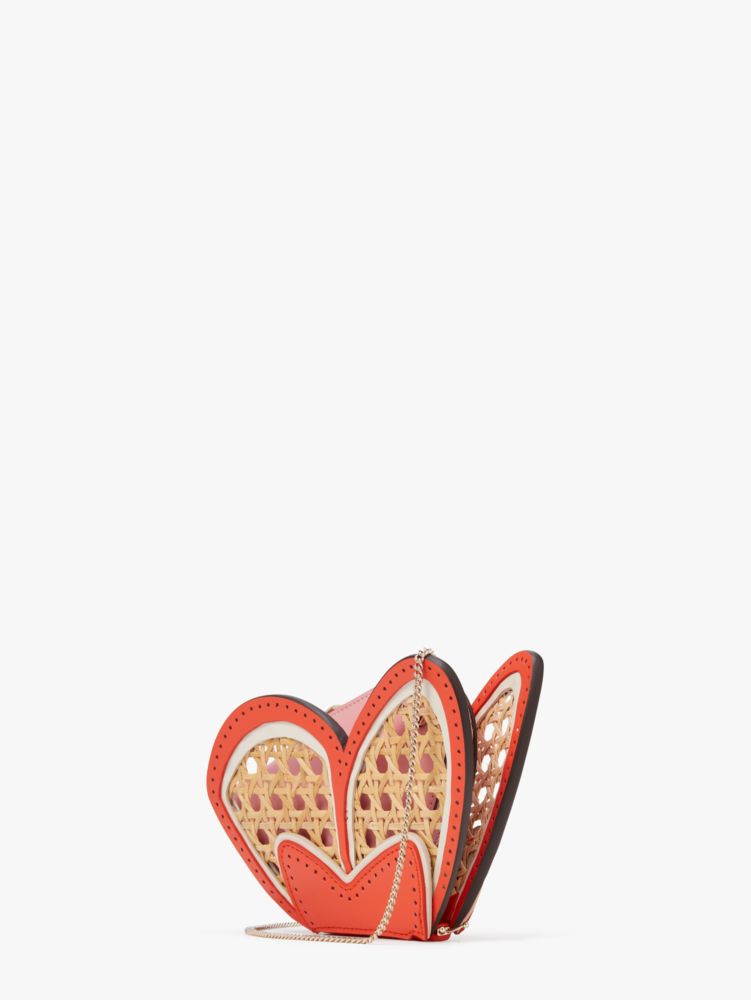 Kate Spade,wing it wicker butterfly coin purse on a chain,Magma