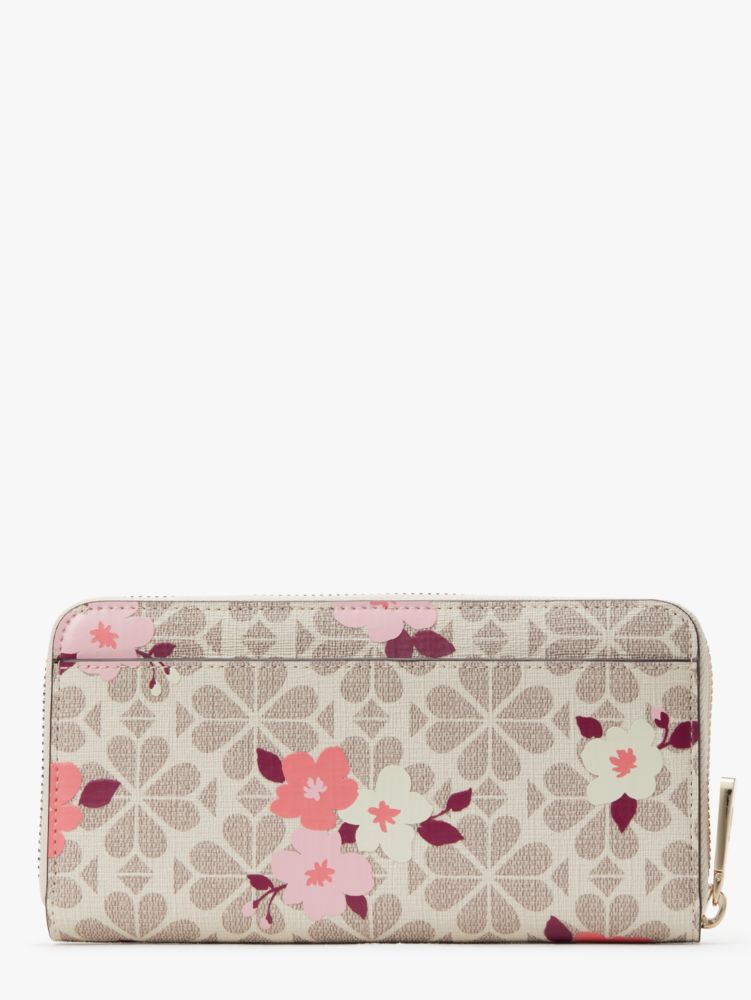 kate spade, Bags, Nwt Kate Spade Spencer Cherry Blossom Zip Around  Continental Wallet