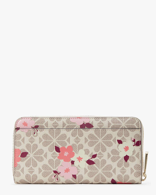 Spade Flower Cherry Blossom Zip-around Continental Wallet