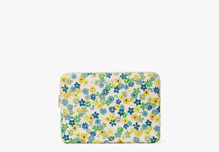 Kate Spade,Spencer Floral Medley Universal Laptop Sleeve,laptop bags,Parchment Multi