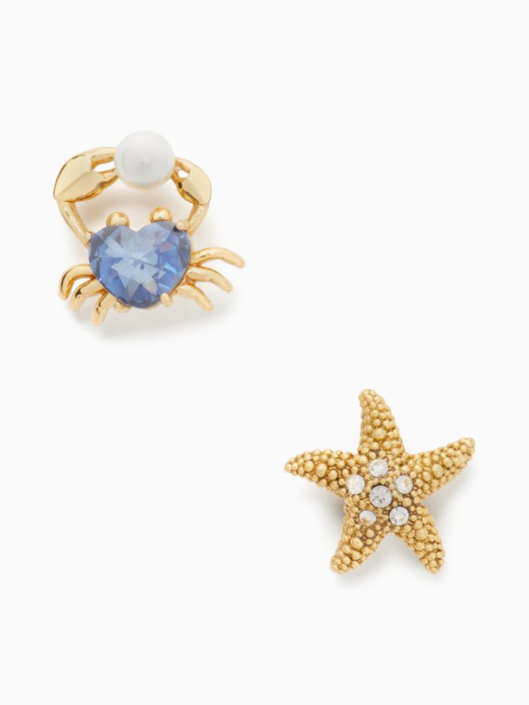 Kate Spade,sea star studs,earrings,Blue Multi