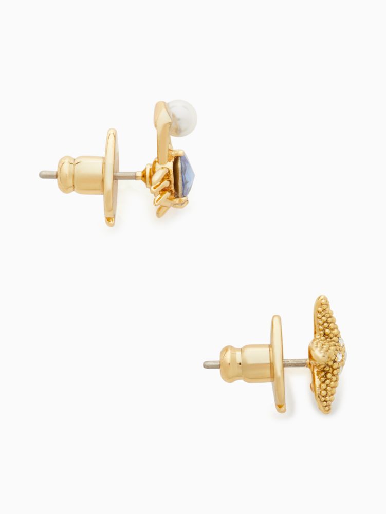 Kate Spade,sea star studs,earrings,Blue Multi