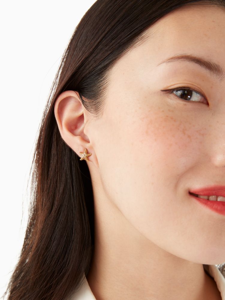 Kate Spade,sea star studs,earrings,Blue Multi