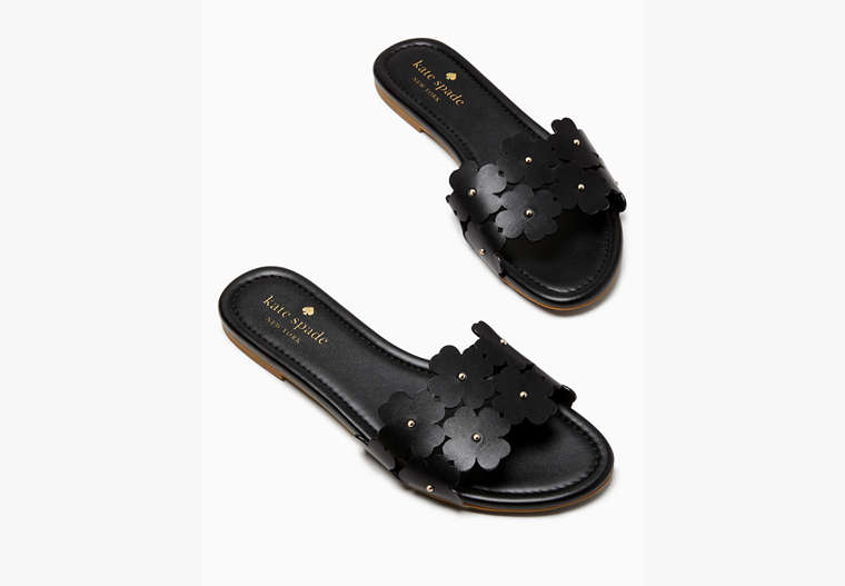 Kate Spade,daisy field sandals,Black image number 0