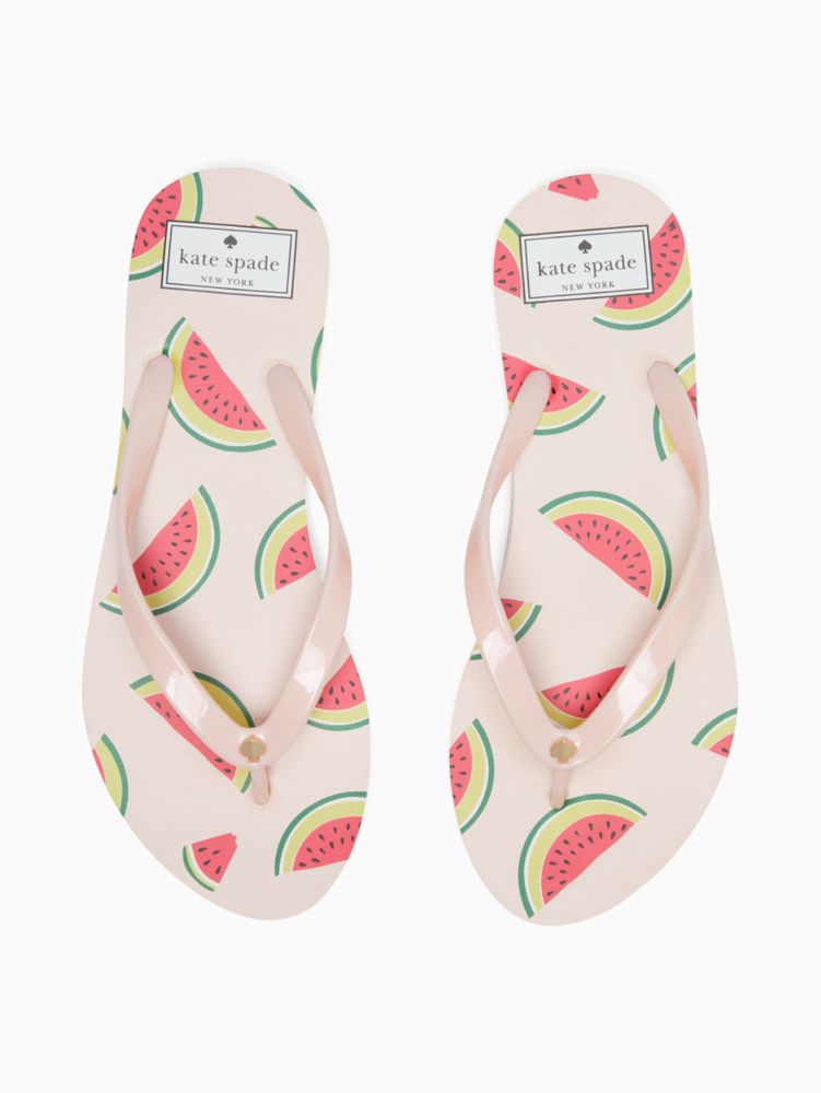 Kate Spade,new fiji watermelon flip flops,sandals,60%,Watermelon Party/Pink