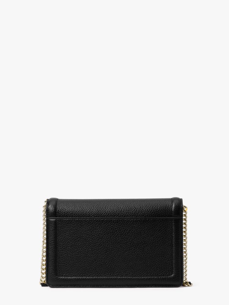 Kate Spade New York Knott Pebbled Leather Flap Crossbody Black