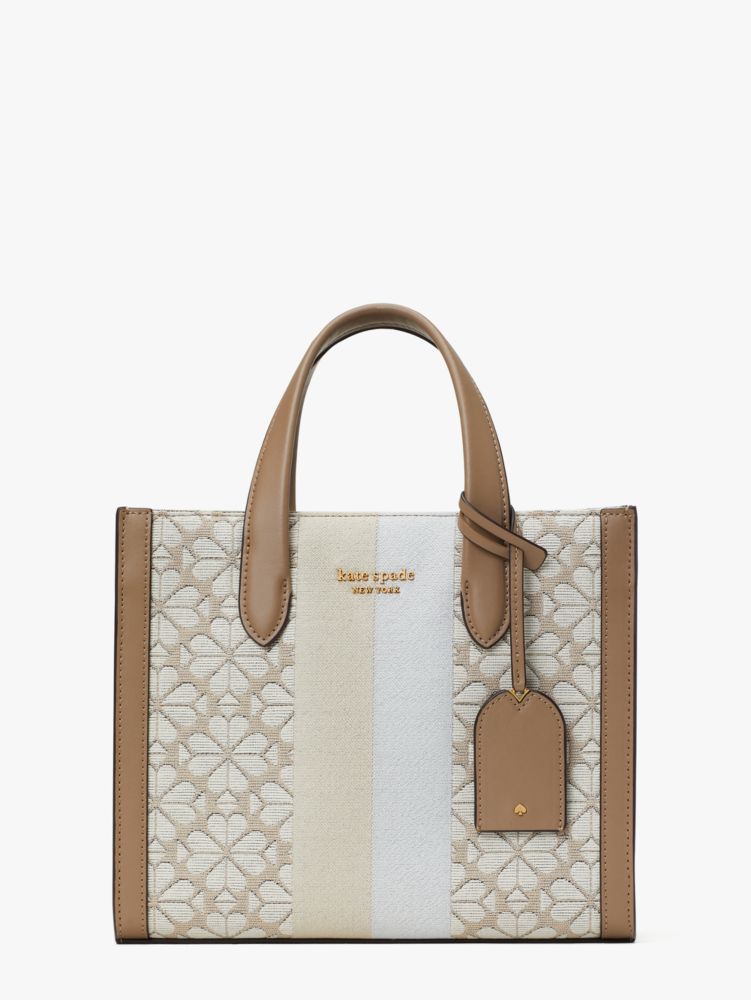 Oversized Spade Flower Jacquard Stripe Manhattan Large Tote