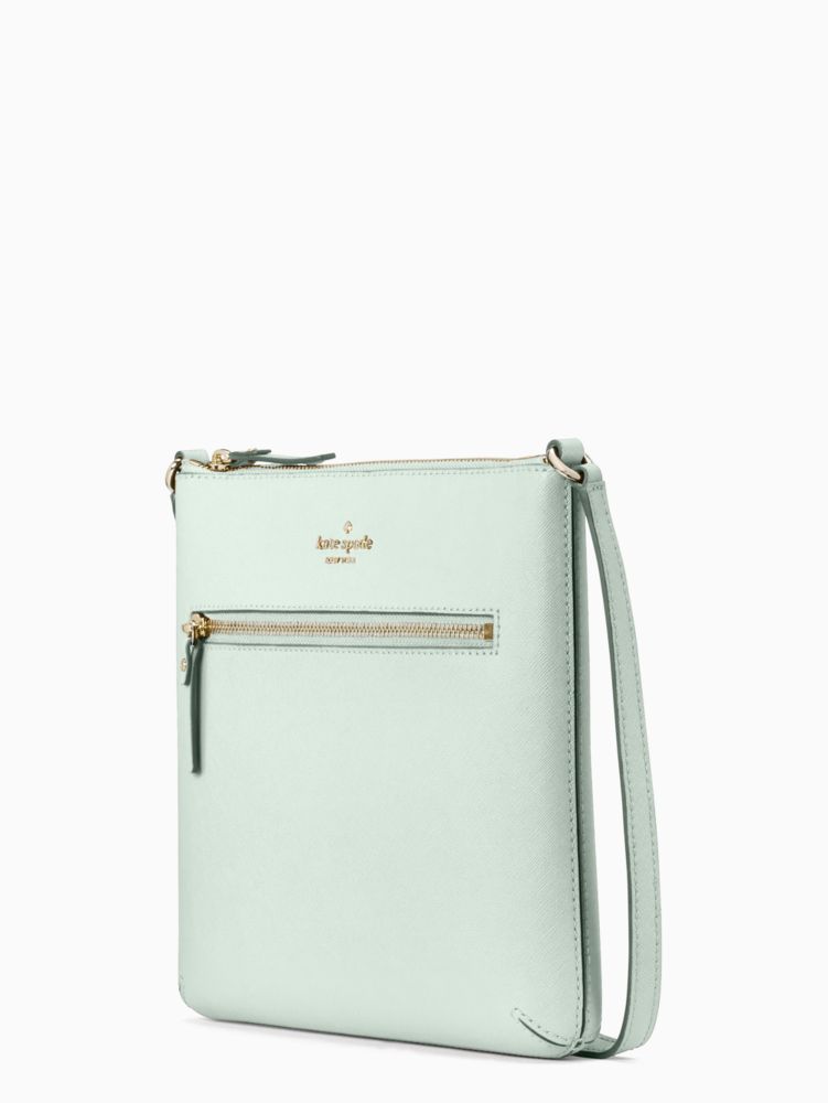 Kate Spade,Laurel Way Rima Crossbody,Leather,Crossbody,Metal,Logo,Lined,Casual,Blue