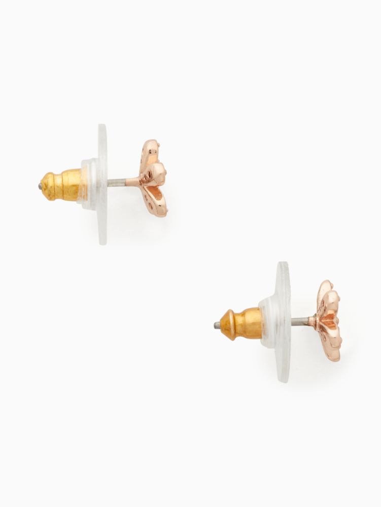 Kate Spade,Gleaming Gardenia Flower Studs,Studs,Cubic Zirconia,Gem Embellishment,Floral Embellishment,Titanium,Silver Meta...,