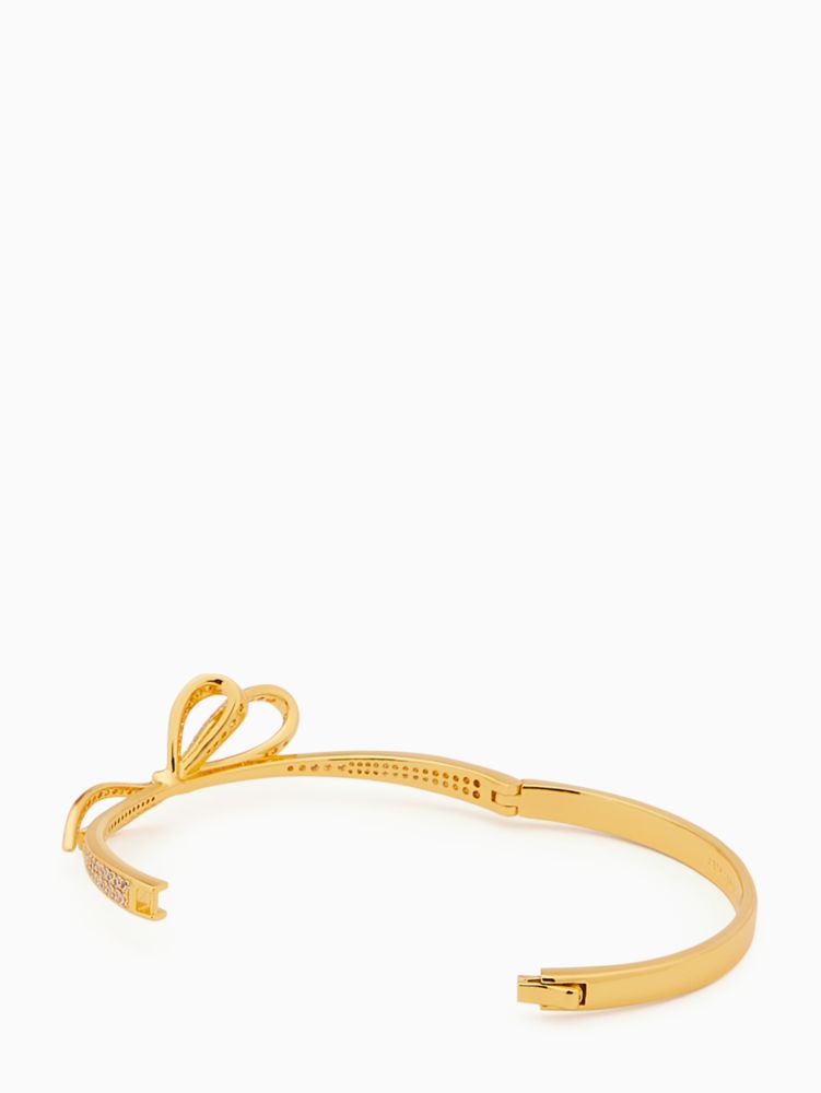 Kate Spade,all tied up pave bangle,Clear/Gold