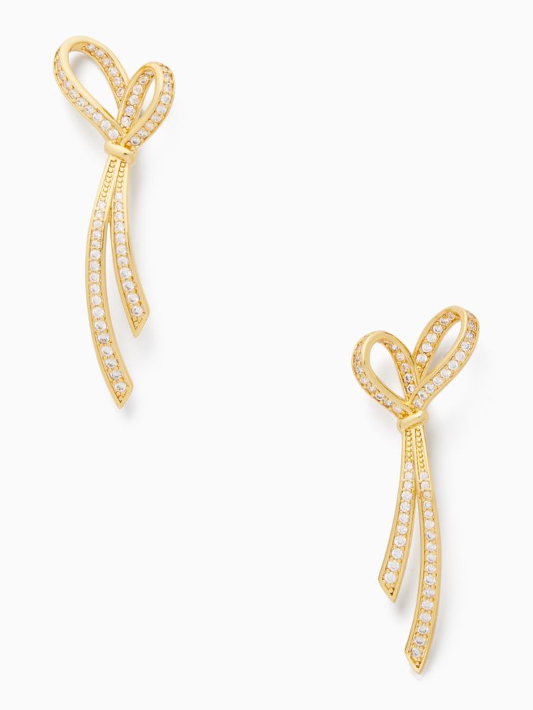 All Tied Up Pave Drop Earrings | Kate Spade Outlet | Kate