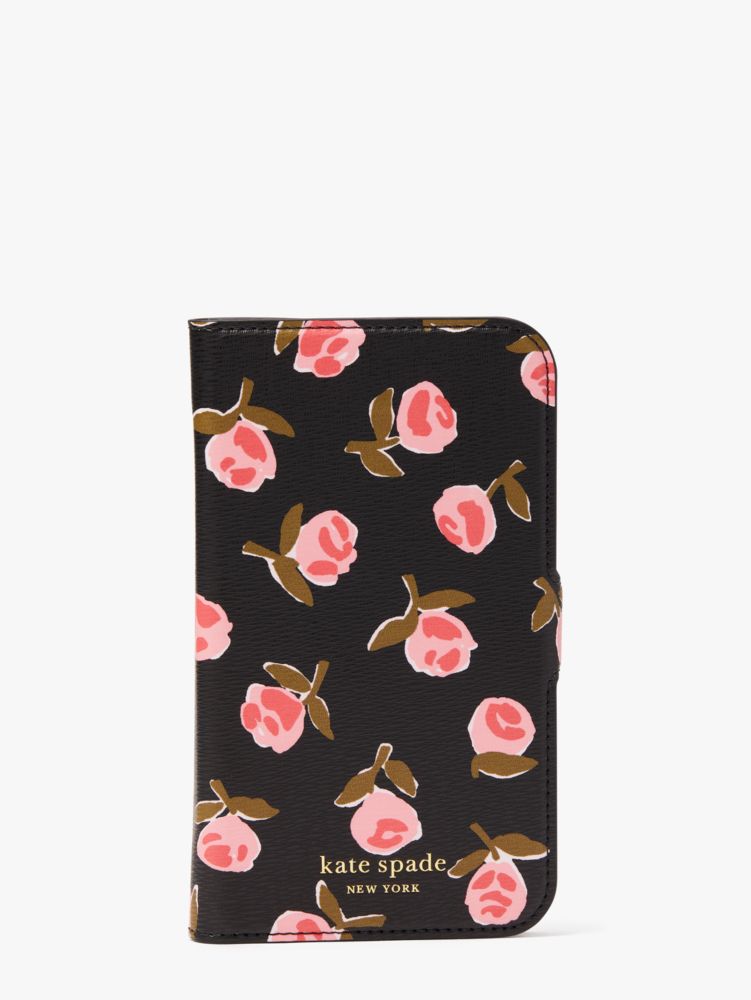 Kate Spade,knott ditsy rose iPhone 12 pro wrap folio case on chain,phone cases,