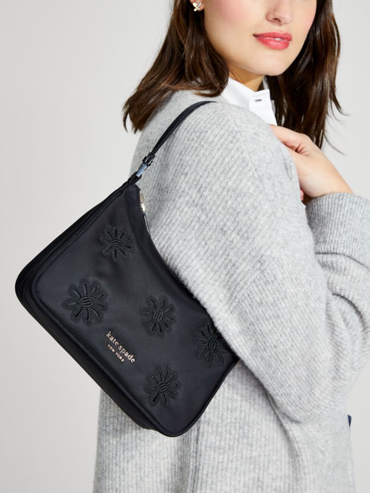 The Little Better Sam Embroidered Nylon Small Shoulder Bag | Kate