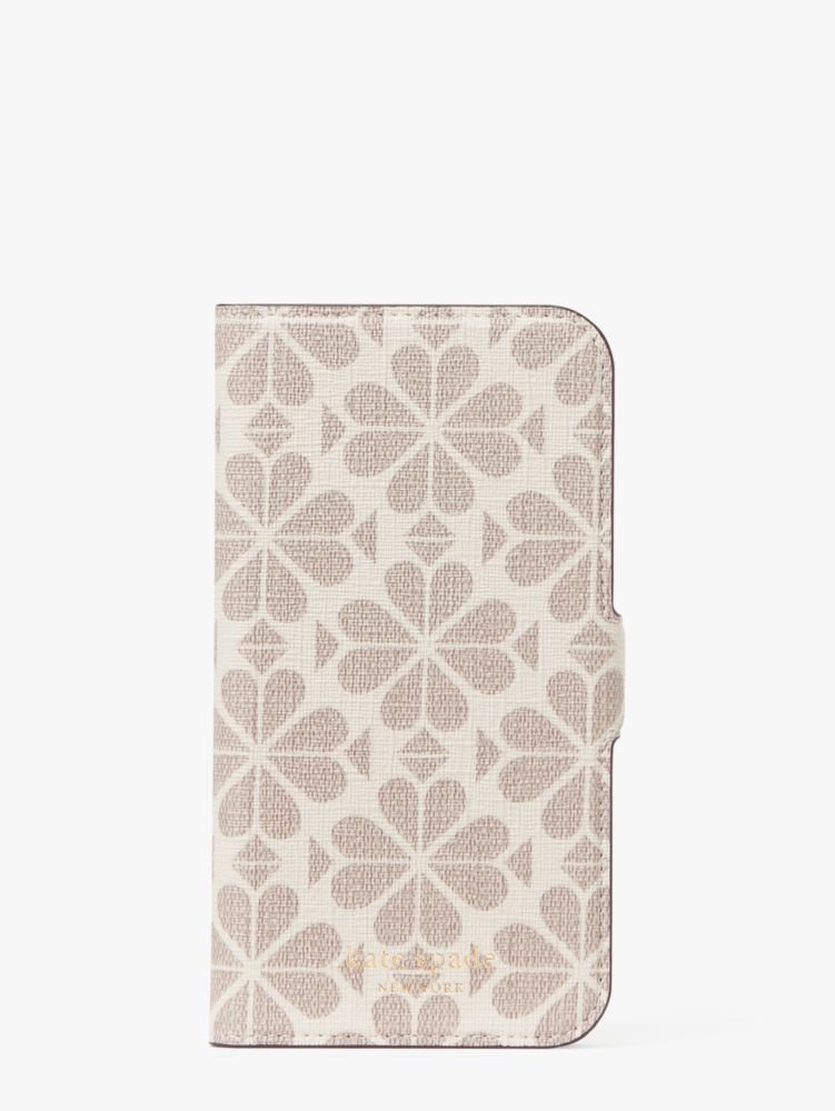 Spade Flower Coated Canvas iPhone 13 Pro Magnetic Wrap Folio Case, , Product