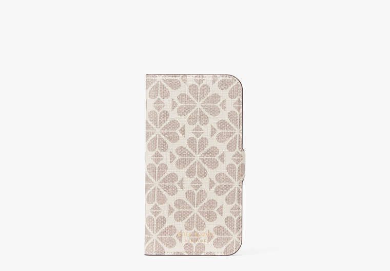 Spade Flower Coated Canvas iPhone 13 Pro Magnetic Wrap Folio Case, , Product