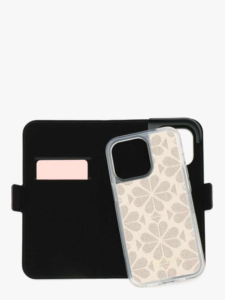 Kate Spade,スペード フラワー コーテッド キャンバス アイフォン 13 プロ フォリオ,iPhoneケース,パーチメントマルチ