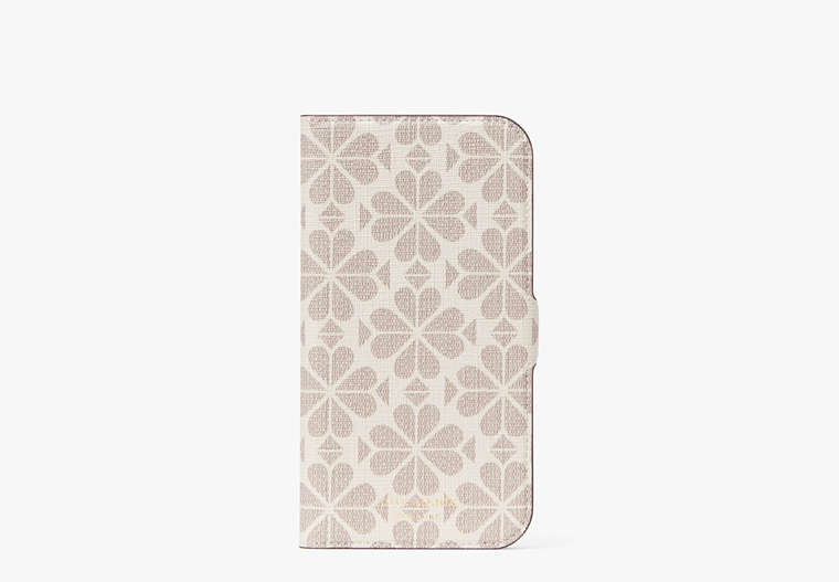Spade Flower Coated Canvas iPhone 13 Pro Max Magnetic Wrap Folio Case, , Product