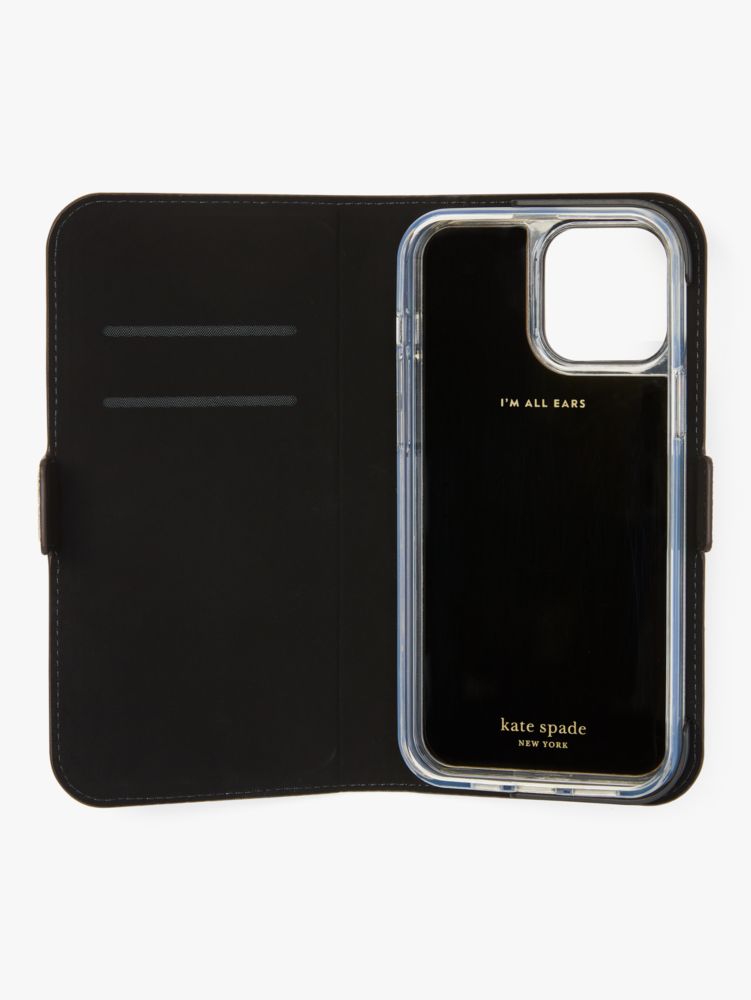 Kate Spade,Spade Flower Coated Canvas iPhone 13 Pro Max Magnetic Wrap Folio Case,