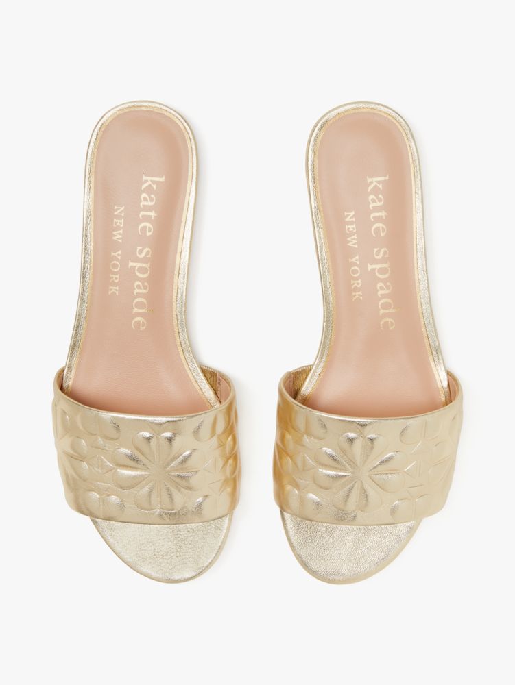 Shop kate spade new york Emmie Embossed Leather Mid-Heel Mules