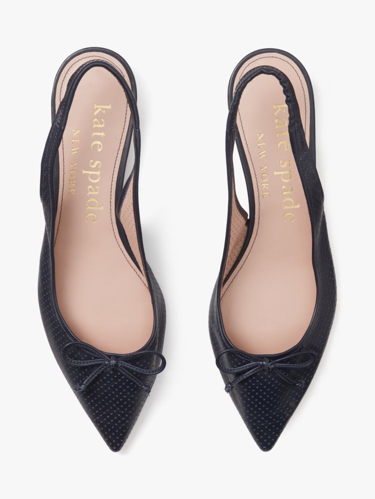 Kate Spade,Veronica Flats,Nappa Leather,Flats,Perforated,Bow,Elastic Gore,Work,