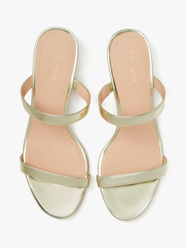 Kate Spade,Palm Springs Slide Sandals,sandals,Evening,Pale Gold