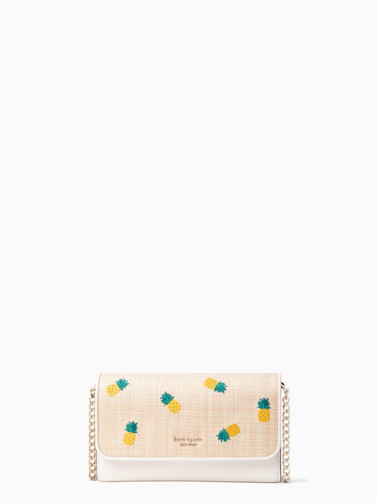 Kate Spade,darcy pineapple chain wallet,Parchment Multi