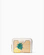Kate Spade,pineapple small zip card case,Parchment Multi