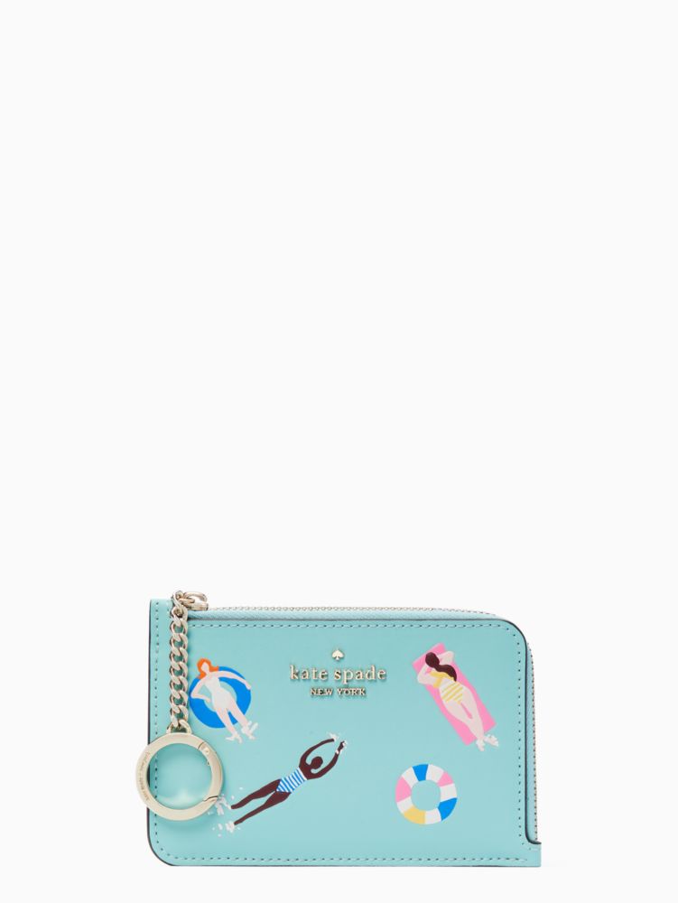 Kate Spade,Pool Float Medium L-zip Card Holder,