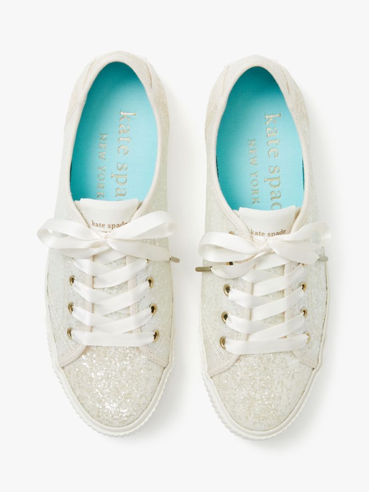 Kate Spade,Trista Sneakers,Lining Twill,Lining Cotton,Casual,Plastic,Embellished,Glitter,Gold Metal,Day Party,