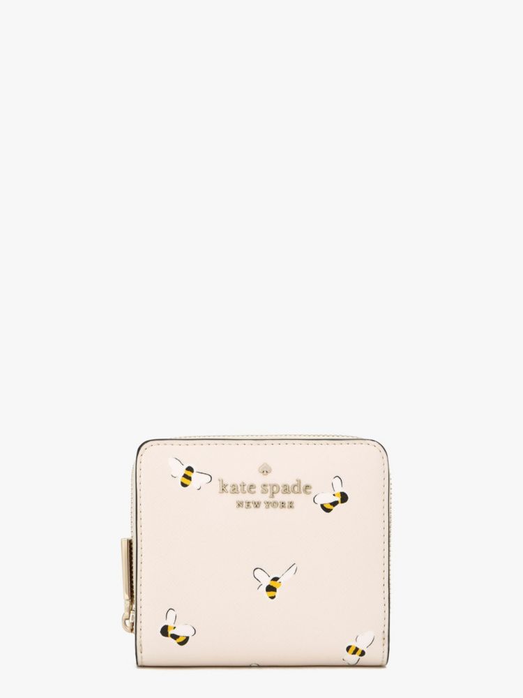 Staci Bees Printed Small Zip Around Bifold Wallet | Kate Spade UK